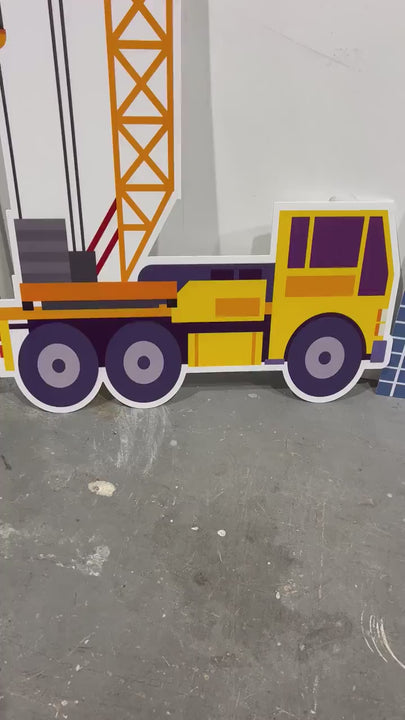 Work Truck Foam Board, Theme Party Backdrops . Background Mario Inspired Party, Popeye Backdrops. Construction Props, Items sold Separately