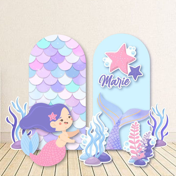 Set of 8 Mermaid Themed Foam Board Cut Outs, Mermaid Party Props, Under The Sea Theme Birthday Party, Mermaid Yard Signs or Custom