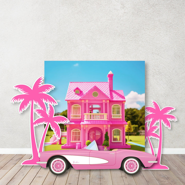 Doll Inspired Backdrops Dolly Dream House Backdrop Malibu Beach Doll House Doll Dream House Dollhouse Props-Cut Outs. Items sold Separately