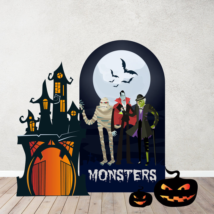 Halloween Characters Props Cutouts in Foam Board. Happy Halloween Backdrops, Zombie monster,Dracula, The Mummy, Frankenstein, Trunk-or-Treat