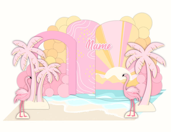 FLAMINGO birthday decor foam board backdrops, prop, cut outs, Lets Flamingle, Girl tropical Birthday, Girl Flamingo, Pool Party Decoration