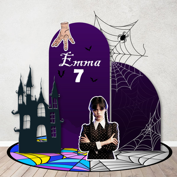 Inspired Wednesday Addams Nevermore Themed Halloween Cutouts Foam Board | Addams Family Background Items sold Separately.