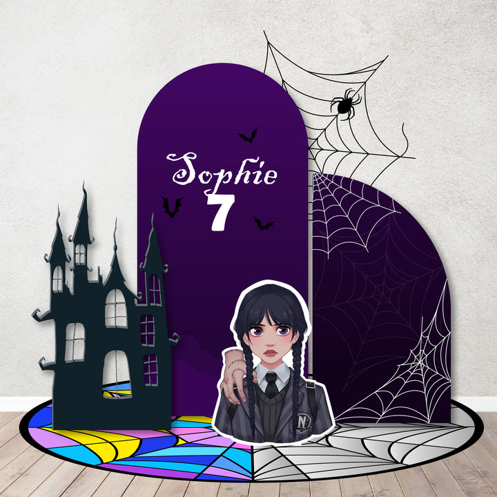 Inspired Wednesday Addams Nevermore Themed Halloween Cutouts Foam Board | Addams Family Background Items sold Separately.