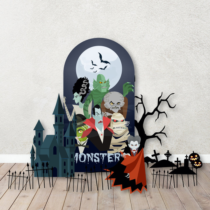 Halloween Characters Props Cutouts in Foam Board. Happy Halloween Backdrops, Zombie monster,Dracula, The Mummy, Frankenstein, Trunk-or-Treat