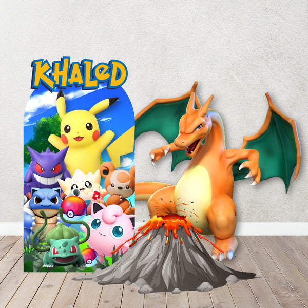 Pokemon Inspired Props Cutouts Foam Board. Inspired Pikachu, Ash, Misty, Eevee,Charmander | Pokemon Background Decor Items sold Separately.