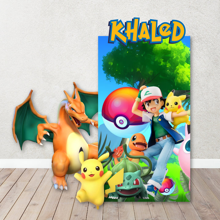 Pokemon Inspired Props Cutouts Foam Board. Inspired Pikachu, Ash, Misty, Eevee,Charmander | Pokemon Background Decor Items sold Separately.