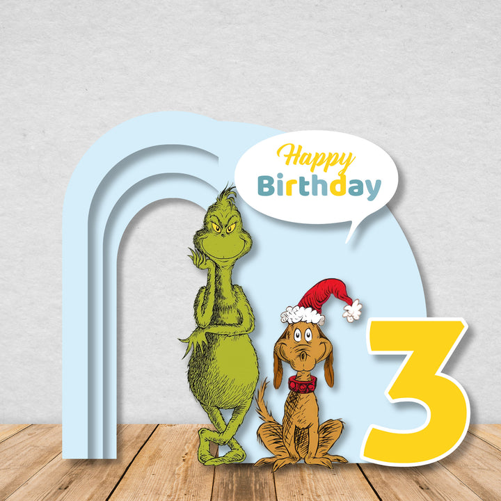 Mean One Birthday, Christmas First Birthday Backdrop, Props, Cut outs Foamboard, Grinch, Personalized, The Grinch, Merry Grinchmas