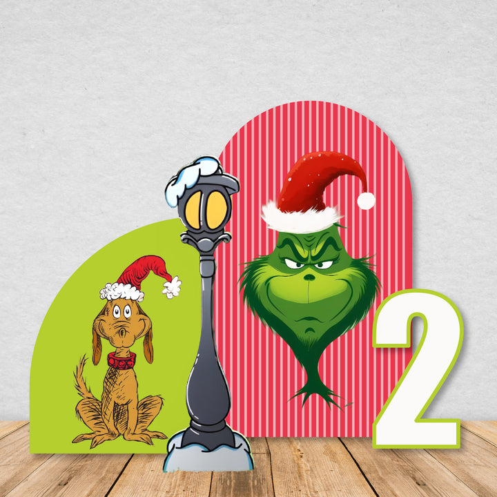 Mean One Birthday, Christmas First Birthday Backdrop, Props, Cut outs Foamboard, Grinch, Personalized, The Grinch, Merry Grinchmas