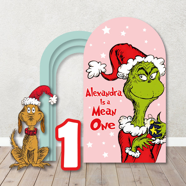 Mean One Birthday, Christmas First Birthday Backdrop, Props, Cut outs Foamboard, Grinch, The Grinch, Merry Grinchmas Items sold Separately