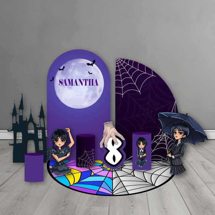 Inspired Wednesday Addams Nevermore Themed Halloween Cutouts Foam Board | Addams Family Background Items sold Separately.