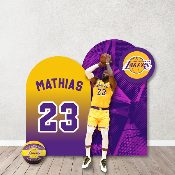 Basketball Party Backdrops,Cut Out. Lakers Team Inspired Background. Slam, Dunk, LeBron James inspired Backdrop,Items sold Separately