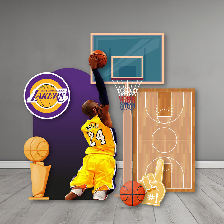 Kobe Bryant Inspired Backdrop, Basketball Theme Party Backdrops, Cut Out. Lakers Team Inspired Background. Slam, Dunk, Items sold Separately