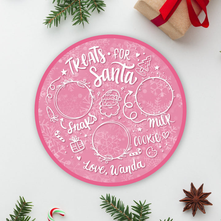 Custom Santa Cookie Plate | Christmas Eve Cookie Tray | Santa Cookie and Milk Platter | Wooden or Acrylic Farmhouse Cookie | Dear Santa Sign