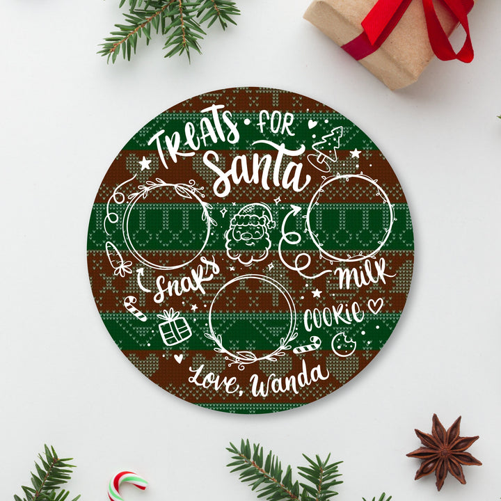 Custom Santa Cookie Plate | Christmas Eve Cookie Tray | Santa Cookie and Milk Platter | Wooden or Acrylic Farmhouse Cookie | Dear Santa Sign