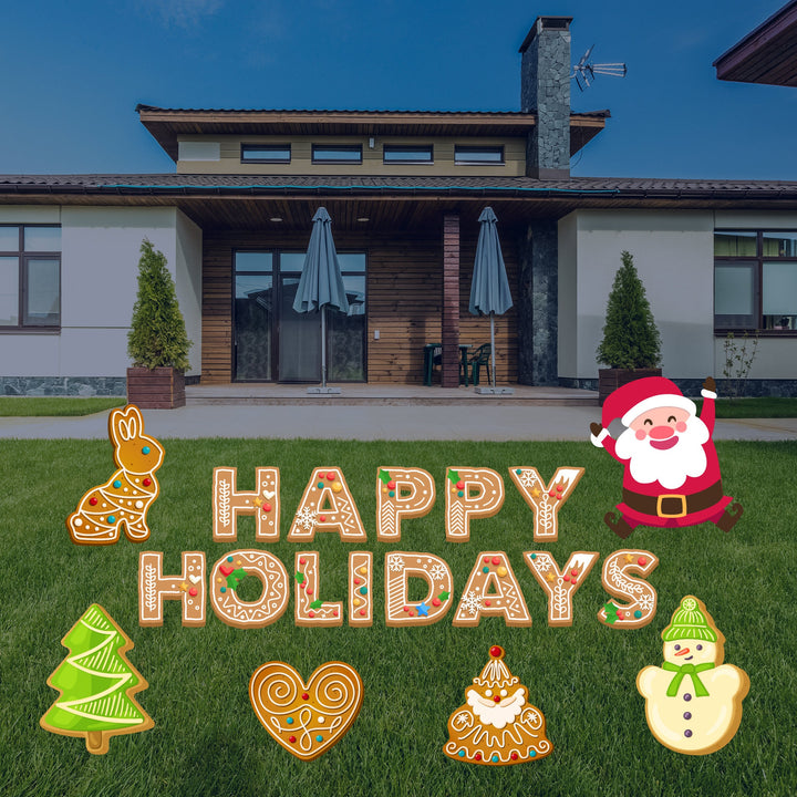 Merry Christmas Yard Sign Letters SET Christmas Yard Décor for Xmas Party, Xmas Letters, Holiday Decorations Outdoor Sign with Metal Stakes