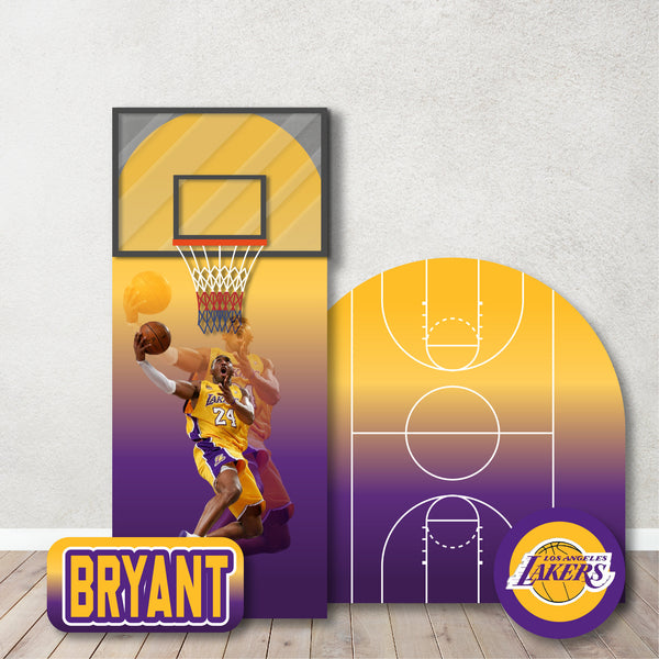 Kobe Bryant Inspired Backdrop, Basketball Theme Party Backdrops, Cut Out. Lakers Team Inspired Background. Slam, Dunk, Items sold Separately