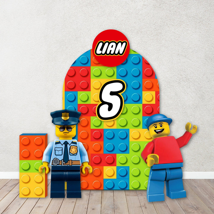 Inspired Lego Party Backdrops, Props Foam Board, Building Brick Decorations for Birthday,Building Blocks Heads party.Items sold Separately