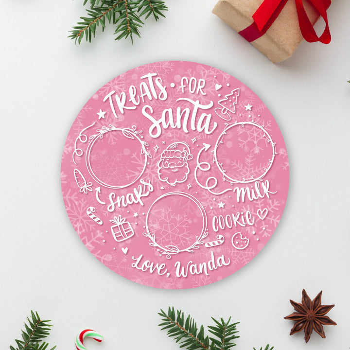 Personalized Christmas Tray, Custom Serving Tray for Christmas, Customized Christmas Wooden Serving Tray Decor, Santa Cookie and Milk Plate