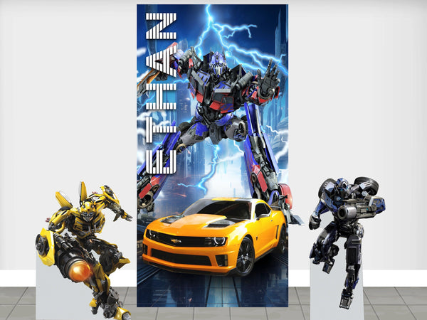 Party Backdrops, Background, Characters Cutouts in Foam Board, Robots Decorations, Cars Theme party, Inspired Autobot and Transformers