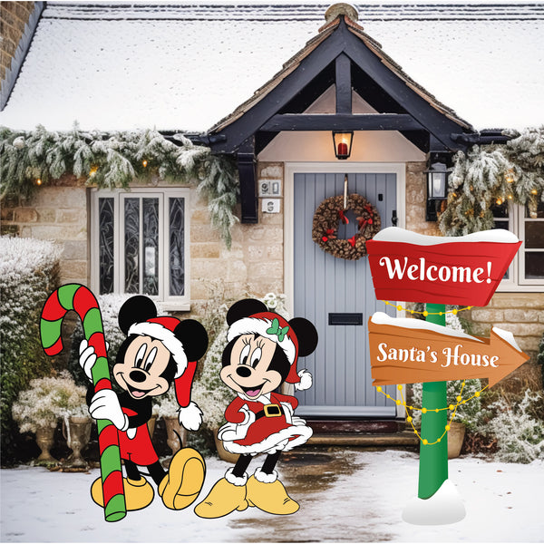 Inspired Mickey and Friend Christmas Lawn Signs, Christmas Yard Signs, Outdoor Lawn Decorations,Christmas Yard Decor Items sold Separately