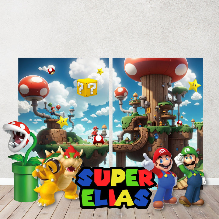 Characters/Custom PROPS Cutouts in Foam Board for kids Birthday Decoration Backdrops,Inspired Mario theme party Custom Studio Props