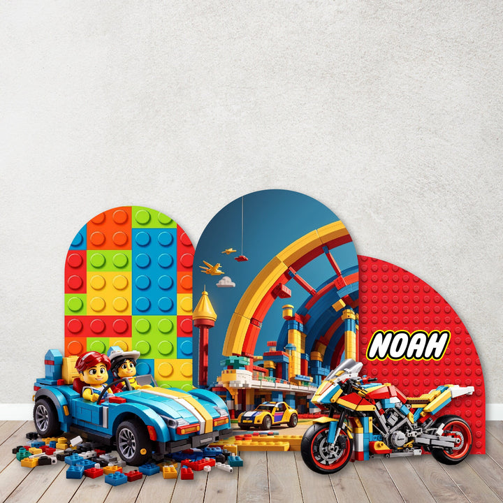 Inspired Lego Party Backdrops, Props Foam Board, Building Brick Decorations for Birthday,Building Blocks Heads party.Items sold Separately