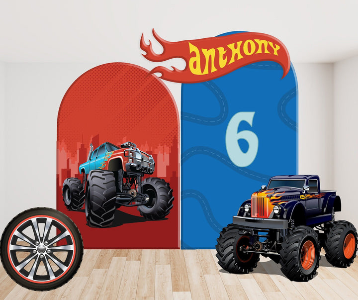 Characters/Custom PROPS Cutouts in Foam Board for Birthday Parties, Decorations, Backdrops, Inspired Hot Wheels Monster Truck theme party