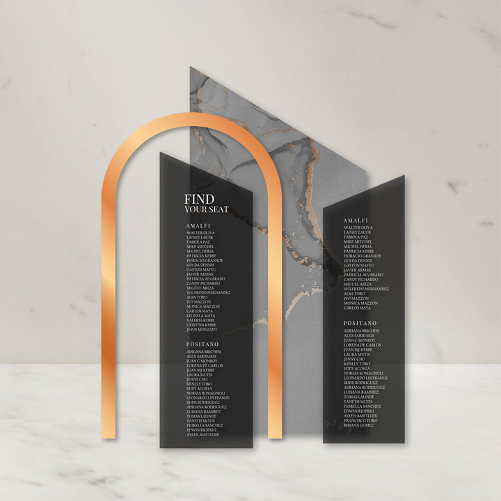 Arch Seating Chart Large Wedding Seating Chart Arched Panel Entrance Sign Foam Board Custom text, color, Light Weight Indoor use