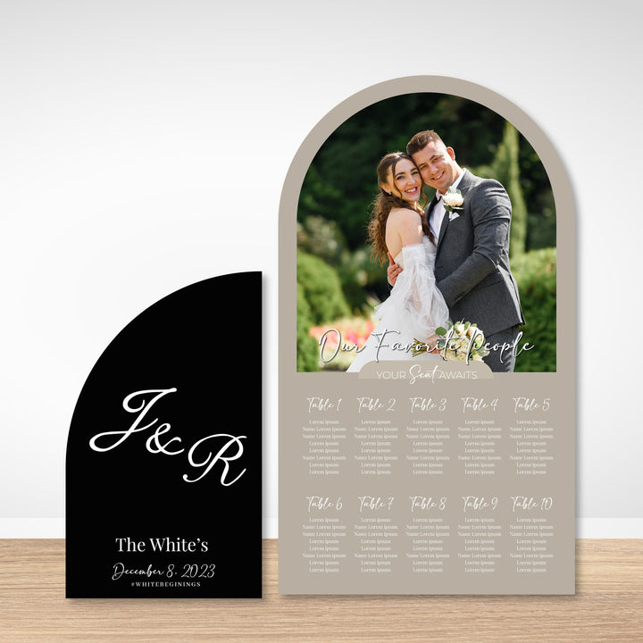 Arch Seating Chart Large Wedding Seating Chart Arched Panel Entrance Sign Foam Board Custom text, color, Light Weight Indoor use
