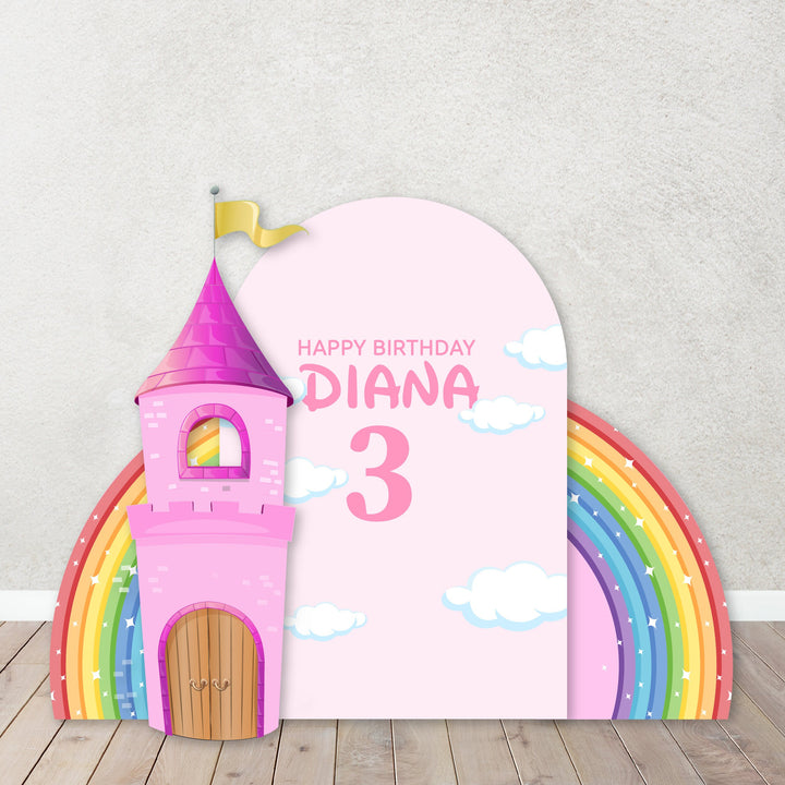 Pastel Unicorn and Rainbow Personalized Foam Board Arch, Unicorn Birthday Theme Party Props, Rainbow, Ice Cream Birthday Decorations.