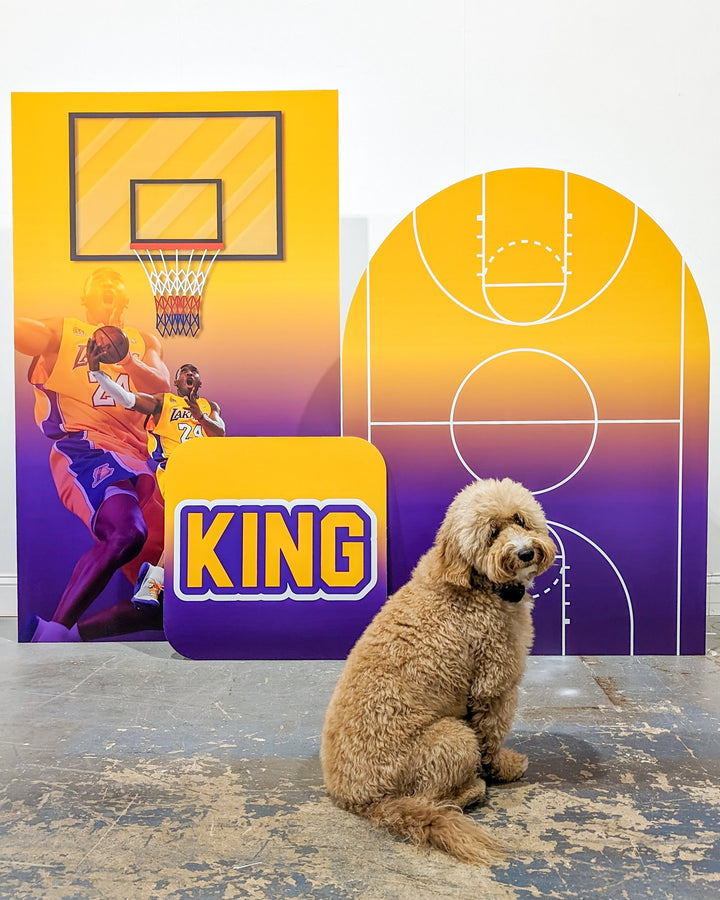 Kobe Bryant Inspired Backdrop, Basketball Theme Party Backdrops, Cut Out. Lakers Team Inspired Background. Slam, Dunk, Items sold Separately