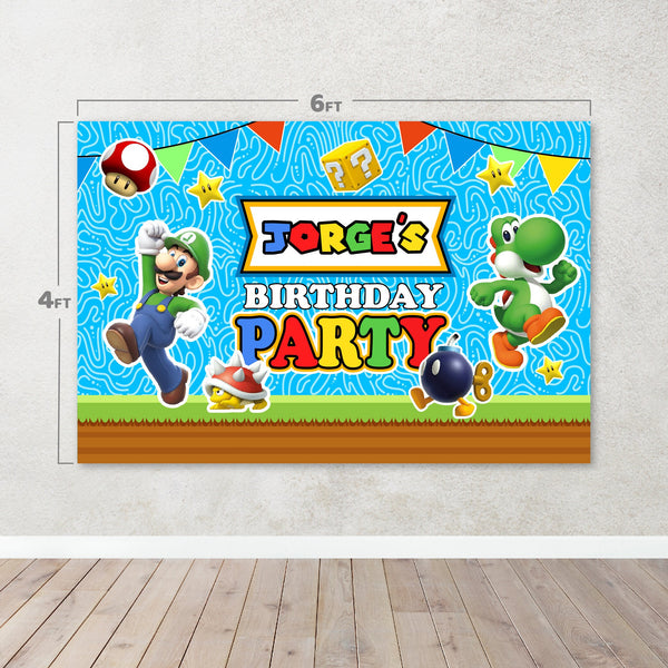 Characters/Custom Banner Birthday Parties Decorations,Background theme party. Full Color Custom Vinyl Banners.Mario themed party