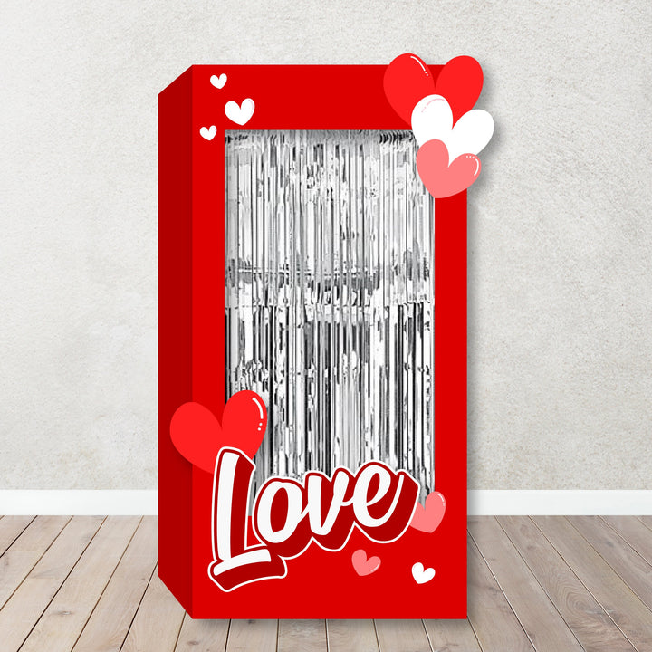 San Valentine's|Galentine's Day Box Photo Booth No Backing. Life Size Heart Photo Booth. Happy Valentine's Celebration Photo Booth