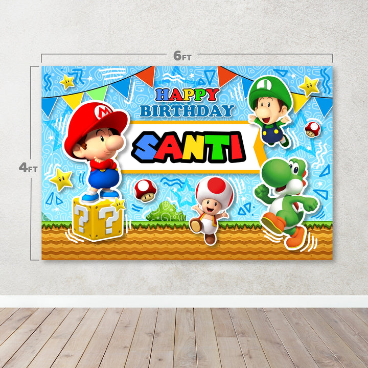Characters/Custom Banner Birthday Parties Decorations,Background theme party. Full Color Custom Vinyl Banners.Mario themed party